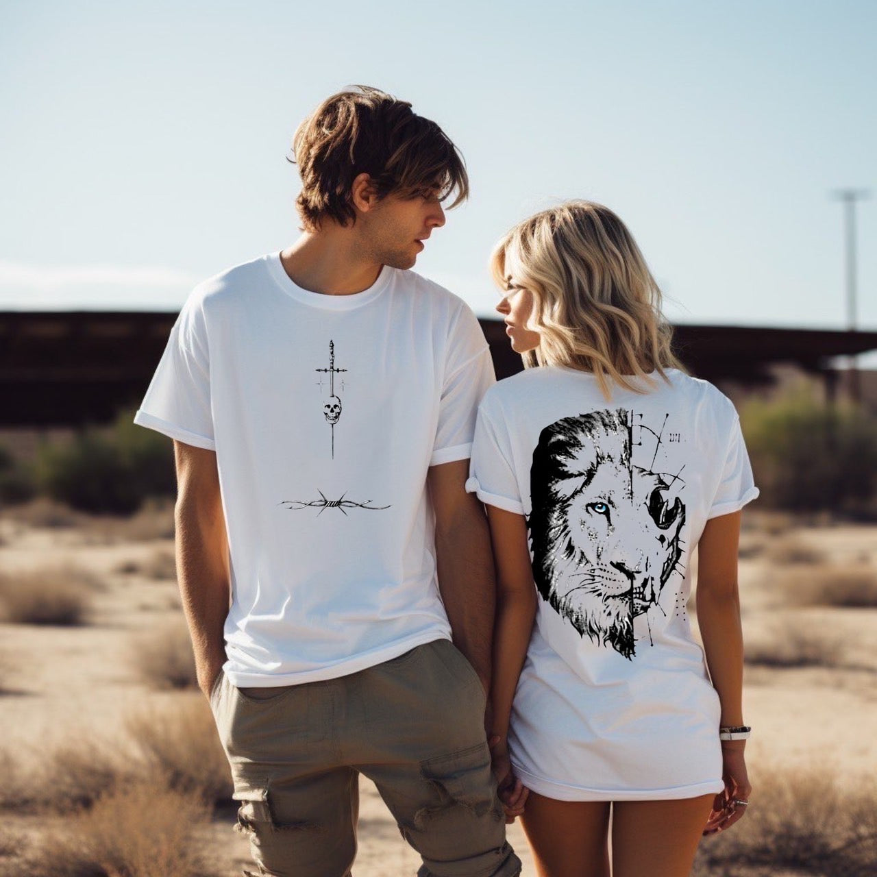 Lion Half Skull TEE