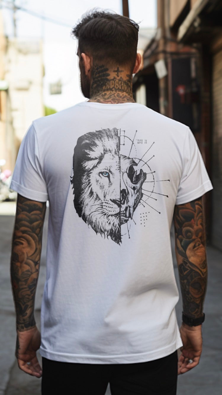 Lion Half Skull TEE